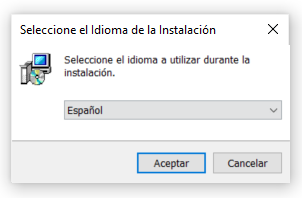 Selección del idioma a mostrar durante la instalación